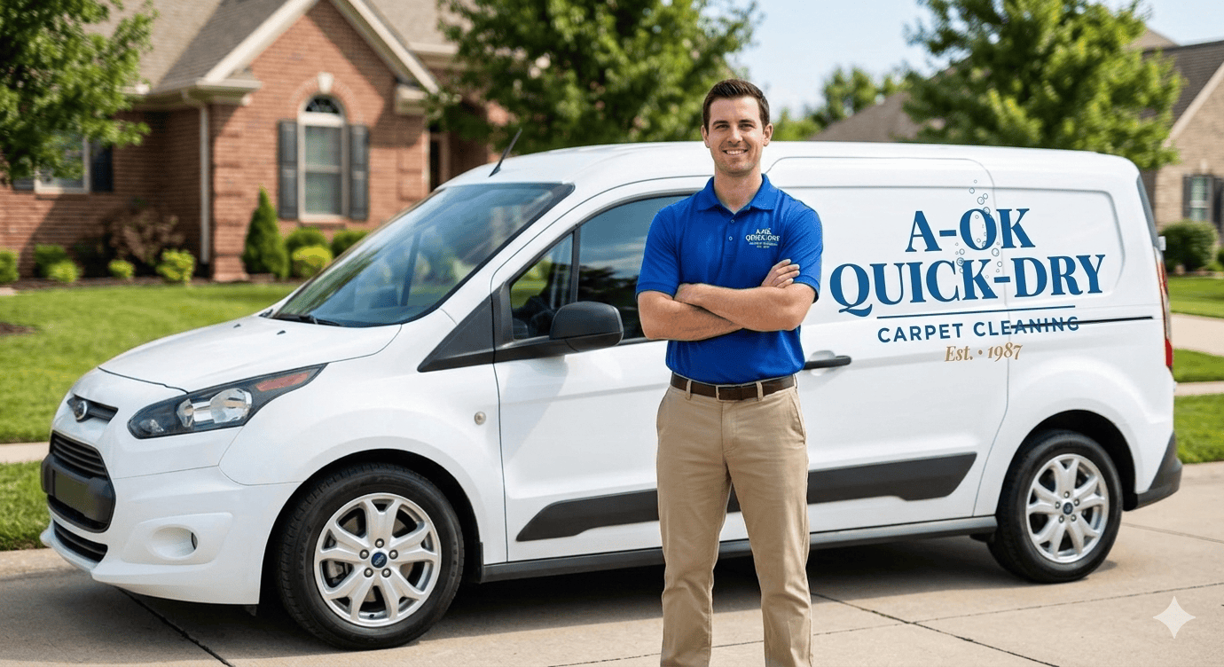 A OK Quick-Dry service van serving the North & West suburbs