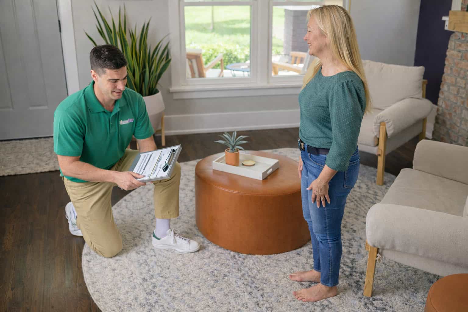 Professional rug cleaning inside a home in St Charles, IL
