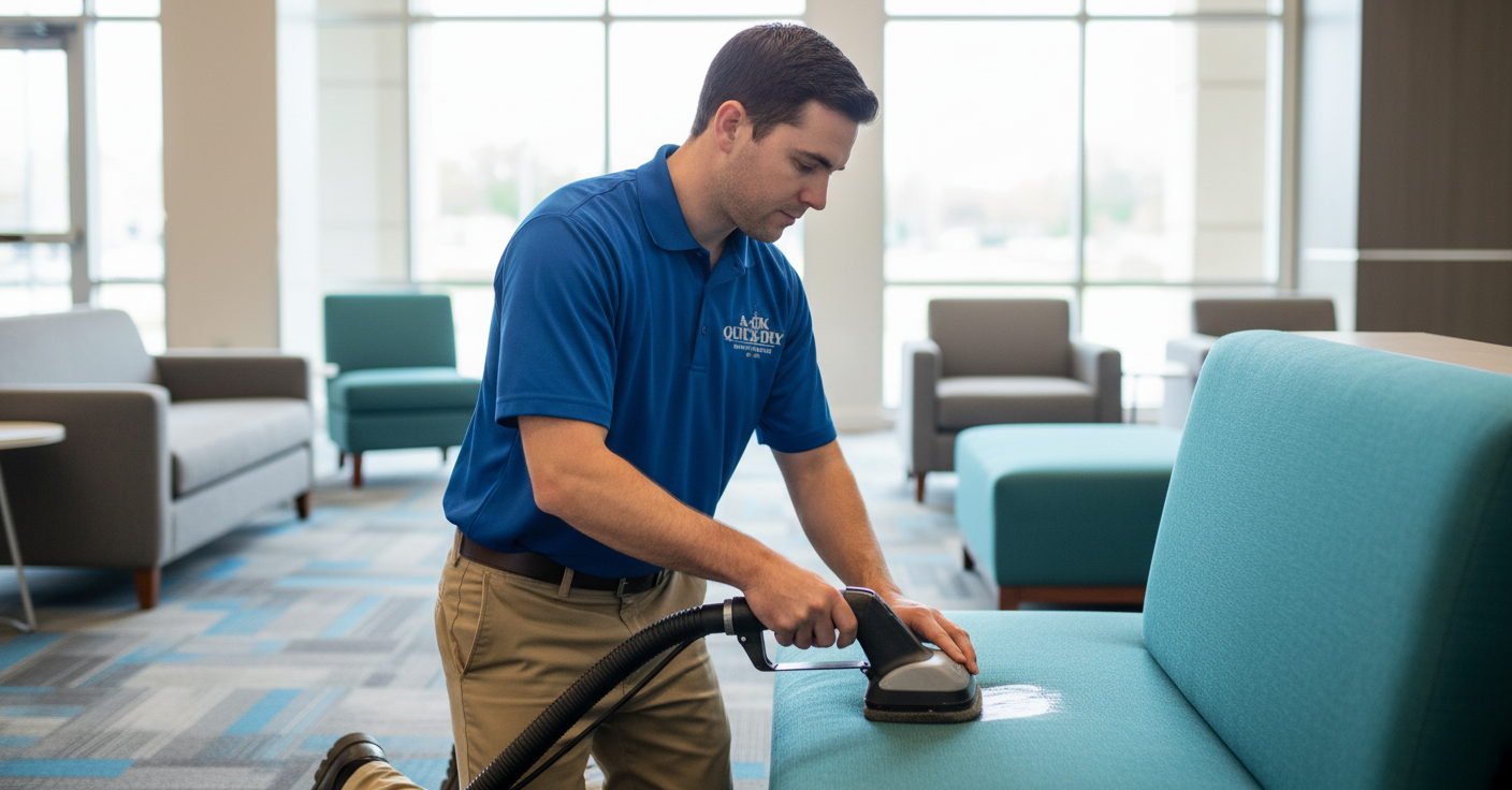 Commercial upholstery cleaning of hotel and lobby seating